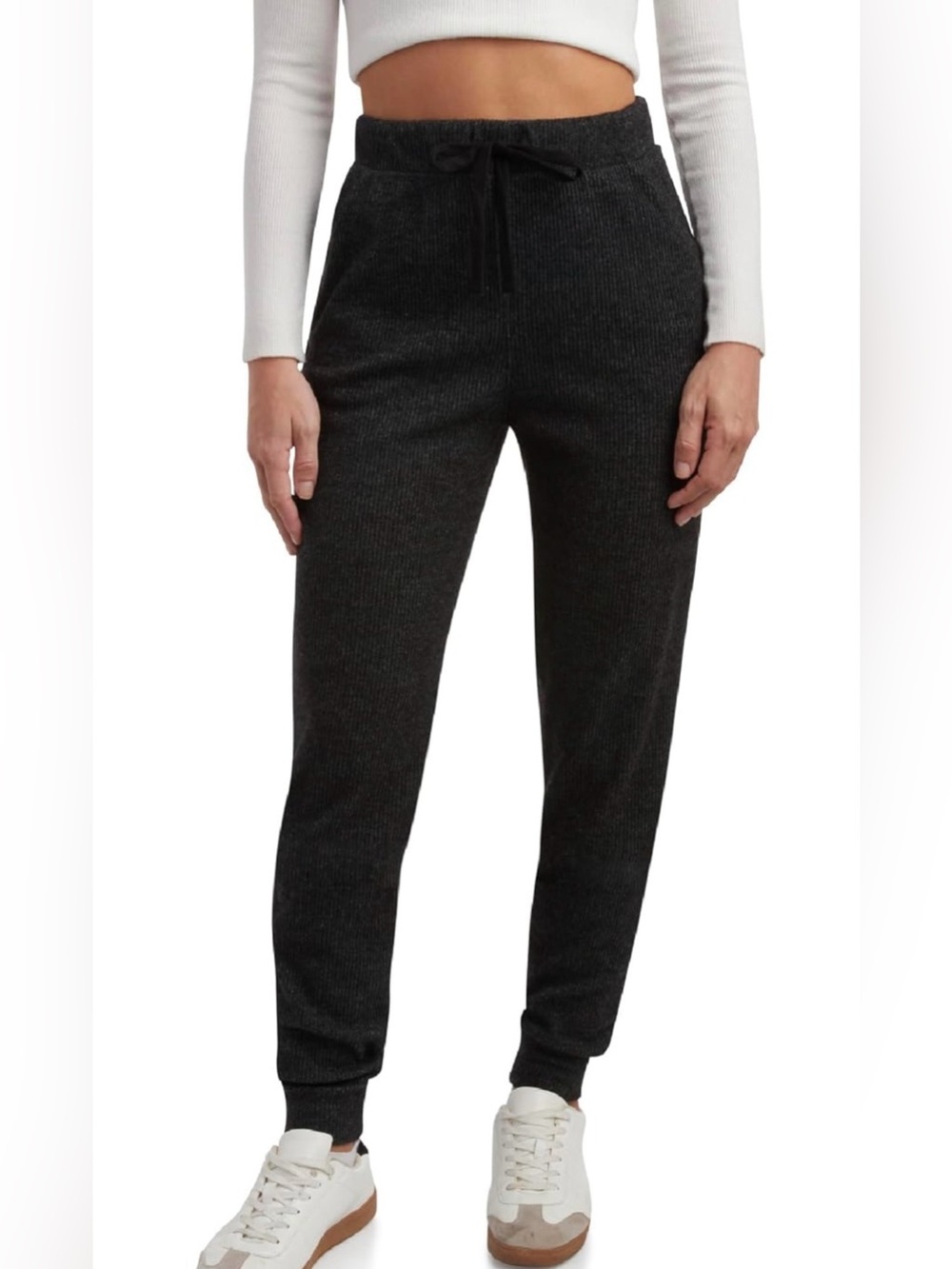 Spyder Women's Black Heather High Waisted Ribbed Jogger Sweatpants Size Small